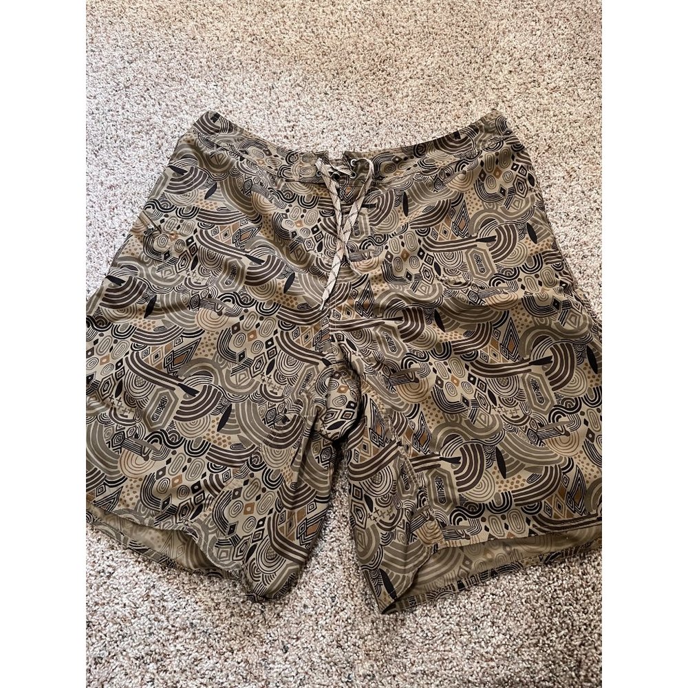 Patagonia Printed Brown Men’s Boardshorts Swim trunks Hiking Size 38